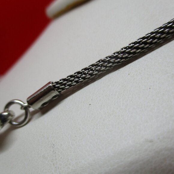 PHILIPPE AUDIBERT PARIS Navy Blue Enamel Silver Tone Metal Bib Necklace Designer - Picture 4 of 9